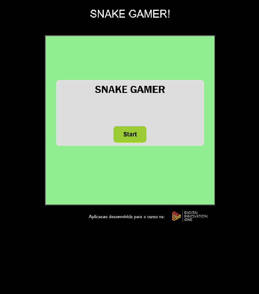A imagem a tela inicial do Jogo da Cobrinha
